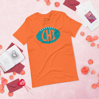 Chicago, Illinois Football Fanatic Vintage Graphic T-Shirt: Gift Ideas for Him & Her, Football Fans - Game Day Retro Style Shirt - Orange