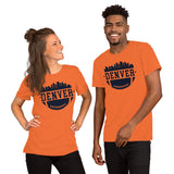 Denver Skyline Football Fanatic Vintage Graphic T-Shirt: Gift Ideas for Him & Her, Football Fans - Retro Style Game Day Shirt - Orange, Unisex