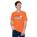 Cincinnati, Ohio Football Fanatic Vintage Graphic Shirt: Ideal Gifts for Him & Her, Football Fans - Retro Style Game Day Shirt - Orange