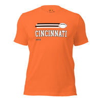 Cincinnati, Ohio Football Fanatic Vintage Graphic Shirt: Ideal Gifts for Him & Her, Football Fans - Retro Style Game Day Shirt - Orange