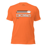 Cincinnati, Ohio Football Fanatic Vintage Graphic Shirt: Ideal Gifts for Him & Her, Football Fans - Retro Style Game Day Shirt - Orange