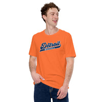 Vintage Detroit Baseball Fanatic Shirt: Gift Ideas for Him & Her, Baseball Lovers & Enthusiasts - Game Day Tees for Men & Women - Orange