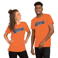 Vintage Detroit Baseball Fanatic Shirt: Gift Ideas for Him & Her, Baseball Lovers & Enthusiasts - Game Day Tees for Men & Women - Orange, Unisex