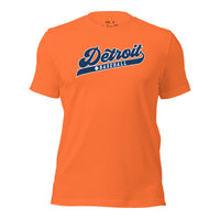 Vintage Detroit Baseball Fanatic Shirt: Gift Ideas for Him & Her, Baseball Lovers & Enthusiasts - Game Day Tees for Men & Women - Orange