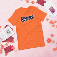 Vintage Houston Baseball Fanatic Shirt: Gift Ideas for Him & Her, Baseball Lovers & Enthusiasts - Game Day Tees for Men & Women - Orange