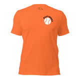 Retro Baltimore Baseball Emblem Fanatic T-Shirt: Gift Ideas for Him & Her, Baseball Enthusiasts & Lovers - Vintage Game Day Shirt - Orange, Front