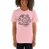 DnD & RPG Games T-Shirt - Xmas Gaming Gift Ideas for Her, Typical Gamers & Game Lovers - Floral D&D Dice Cottagecore Aesthetic Shirt - Pink