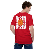 Bday & Christmas Gift Ideas for Basketball Lover, Coach & Player - Senior Night, Game Outfit & Attire - Miami B-ball Fanatic T-Shirt - Red, Back