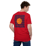 Bday & Christmas Gift Ideas for Basketball Lovers, Coach & Players - Senior Night, Game Outfit - New Orleans B-ball Fanatic T-Shirt - Red, Back