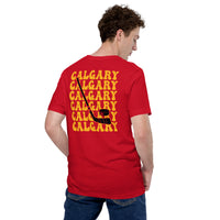 Calgary T-Shirt - Hockey Tee - Ice Hockey Shirt - Game Day Shirt - Vintage Hockey T-Shirt - Canada Shirt - Gift for Hockey Player & Lover - Red, Back