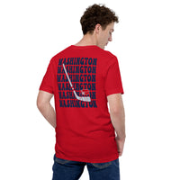 Washington T-Shirt - WA Shirt - DC Shirt - Hockey Tee - Game Day Shirt - Hockey Shirt - Retro Hockey Shirt - Gift for Hockey Player & Lover - Red, Back