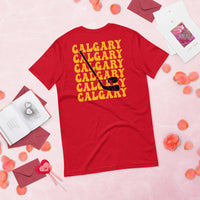 Calgary T-Shirt - Hockey Tee - Ice Hockey Shirt - Game Day Shirt - Vintage Hockey T-Shirt - Canada Shirt - Gift for Hockey Player & Lover - Red, Back