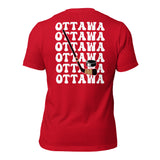 Hockey Game Outfit & Attire - Bday & Christmas Gift Ideas for Hockey Players & Goalies - Retro Ottawa Hockey Emblem Fanatic T-Shirt - Red, Back