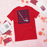 Washington T-Shirt - WA Shirt - DC Shirt - Hockey Tee - Game Day Shirt - Hockey Shirt - Retro Hockey Shirt - Gift for Hockey Player & Lover - Red, Back
