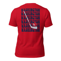 Washington T-Shirt - WA Shirt - DC Shirt - Hockey Tee - Game Day Shirt - Hockey Shirt - Retro Hockey Shirt - Gift for Hockey Player & Lover - Red, Back