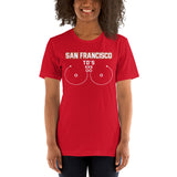 San Francisco TD's T-Shirt - Funny Football Fanatic Shirt: Ideal Gifts for Football Moms, Fans & Supporters - Sarcastic Game Day Shirt - Red