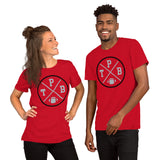 Tampa Bay Football Emblem Fanatic Vintage Graphic T-Shirt: Retro Style, Ideal Gifts for Him & Her, Football Fans - Game Day Shirt - Red, Unisex