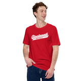 Vintage Cincinnati Baseball Fanatic Shirt: Gift Ideas for Him & Her, Baseball Lovers & Enthusiasts - Game Day Tees for Men & Women - Red