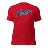 Vintage Boston Baseball Fanatic Shirt: Gift Ideas for Him & Her, Baseball Lovers & Enthusiasts - Game Day Tees for Men & Women - Red