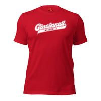 Vintage Cincinnati Baseball Fanatic Shirt: Gift Ideas for Him & Her, Baseball Lovers & Enthusiasts - Game Day Tees for Men & Women - Red