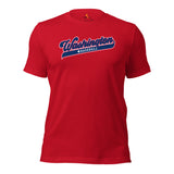 Vintage Washington Baseball Fanatic Shirt: Gift Ideas for Him & Her, Baseball Lovers & Enthusiasts - Retro Style Game Day Shirt - Red