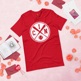 Vintage Cincinnati Baseball Emblem Fanatic T-Shirt: Gift Ideas for Him & Her, Baseball Lovers & Enthusiasts - Retro Style Game Day Tee - Red