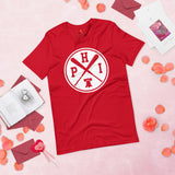Vintage Philadelphia Baseball Emblem Fanatic T-Shirt: Gift Ideas for Him & Her, Baseball Lovers & Enthusiasts - Retro Game Day Shirt - Red