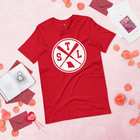 Vintage St. Louis Baseball Emblem Fanatic T-Shirt: Gift Ideas for Him & Her, Baseball Lovers & Enthusiasts - Retro Style Game Day Shirt - Red