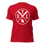 Vintage St. Louis Baseball Emblem Fanatic T-Shirt: Gift Ideas for Him & Her, Baseball Enthusiasts & Lovers - Retro Style Game Day Tee - Red