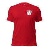 Retro Cincinnati Baseball Emblem Fanatic T-Shirt: Gift Ideas for Him & Her, Baseball Enthusiasts & Lovers - Vintage Game Day Tee - Red, Front