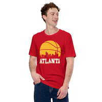 Atlanta Shirt - Georgia T-Shirt - Retro Basketball Shirt - Game Day Shirt - Basketball Graphic T-Shirt - Gift for Basketball Player & Lover - Red