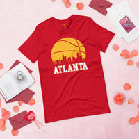 Atlanta Shirt - Georgia T-Shirt - Retro Basketball Shirt - Game Day Shirt - Basketball Graphic T-Shirt - Gift for Basketball Player & Lover - Red