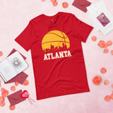 Atlanta Shirt - Georgia T-Shirt - Retro Basketball Shirt - Game Day Shirt - Basketball Graphic T-Shirt - Gift for Basketball Player & Lover - Red