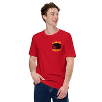 Calgary T-Shirt - Hockey Tee - Ice Hockey Shirt - Game Day Shirt - Vintage Hockey T-Shirt - Canada Shirt - Gift for Hockey Player & Lover - Red, Front