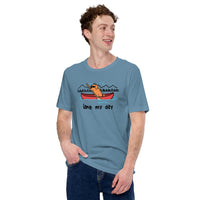 Goldendoodle Dog Themed Clothes, Attire - Canine Tee Shirts For Humans - Gifts for Kayakers, Campers & Dog Lovers - Lake My Day T-Shirt - Steel Blue
