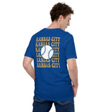 Retro Kansas City Baseball Emblem Fanatic T-Shirt: Gift Ideas for Him & Her, Baseball Enthusiasts & Lovers - Vintage Game Day Tee - True Royal, Back