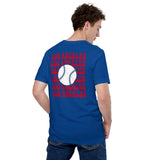 Retro Los Angeles Baseball Emblem Fanatic T-Shirt: Gift Ideas for Him & Her, Baseball Enthusiasts & Lovers - Vintage Game Day Tee - True Royal, Back