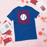 Retro Los Angeles Baseball Emblem Fanatic T-Shirt: Gift Ideas for Him & Her, Baseball Enthusiasts & Lovers - Vintage Game Day Tee - True Royal, Back