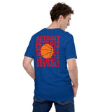 Bday & Christmas Gift Ideas for Basketball Lovers, Coach & Player - Senior Night, Game Outfit & Attire - Detroit B-ball Fanatic T-Shirt - True Royal, Back