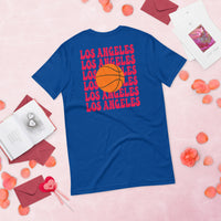 Bday & Christmas Gift Ideas for Basketball Lover, Coach & Player - Senior Night, Game Outfit - Los Angeles B-ball Fanatic T-Shirt - True Royal, Back