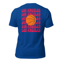 Bday & Christmas Gift Ideas for Basketball Lover, Coach & Player - Senior Night, Game Outfit - Los Angeles B-ball Fanatic T-Shirt - True Royal, Back