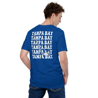 Hockey Game Outfit & Attire - Bday & Christmas Gift Ideas for Hockey Players & Goalies - Retro Tampa Bay Hockey Emblem Fanatic T-Shirt - True Royal, Back