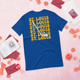 Hockey Game Outfit & Attire - Bday & Christmas Gift Ideas for Hockey Players & Goalies - Retro St. Louis Hockey Emblem Fanatic T-Shirt - True Royal, Back