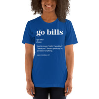 Buffalo Football Fanatic Vintage Graphic T-Shirt: Ideal Gifts for Football Fans - Game Day Shirt - Funny Go Bills Definition Shirt - True Royal, Women