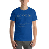 Indianapolis Football Fanatic Vintage Graphic T-Shirt: Gifts for Football Fans - Game Day Shirt - Funny Go Colts Definition Shirt - True Royal, Men