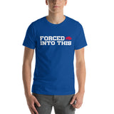 Buffalo Football Fanatic Vintage Graphic T-Shirt: Ideal Gifts for Football Fans - Game Day Shirt - Funny Forced Into This Shirt - True Royal, Men