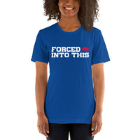 Buffalo Football Fanatic Vintage Graphic T-Shirt: Ideal Gifts for Football Fans - Game Day Shirt - Funny Forced Into This Shirt - True Royal, Women