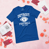 Detroit Est.1930 T-Shirt - Football Fanatic Vintage Graphic Shirt: Retro Style, Ideal Gifts for Football Fans - Game Day Shirt - True Royal