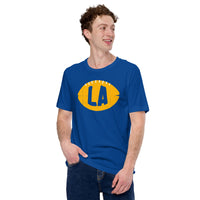 Los Angeles, California Football Fanatic Vintage Graphic T-Shirt: Ideal Gift for Him & Her, Football Fans - Retro Game Day Shirt - True Royal