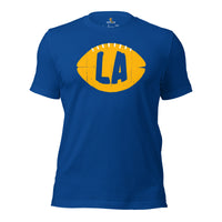 Los Angeles, California Football Fanatic Vintage Graphic T-Shirt: Ideal Gift for Him & Her, Football Fans - Retro Game Day Shirt - True Royal